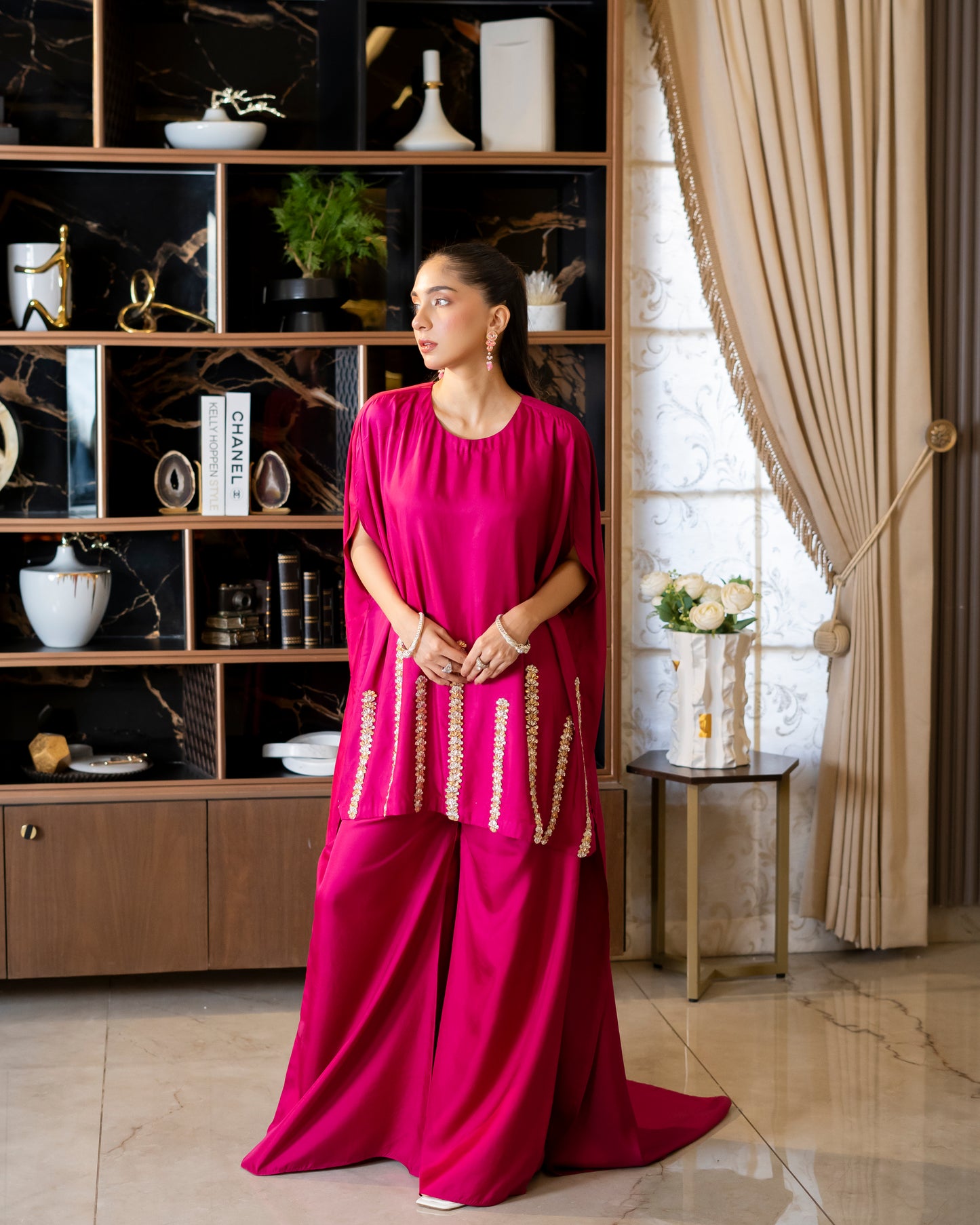 “Magenta Majesty – Silk Cape Ensemble”