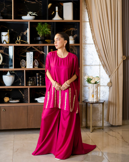 “Magenta Majesty – Silk Cape Ensemble”