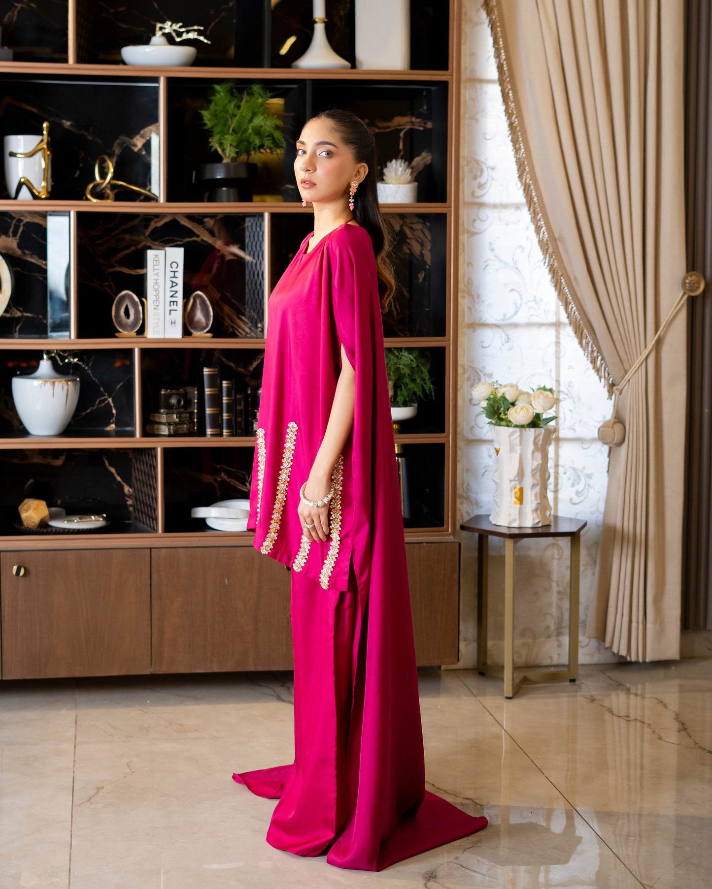 “Magenta Majesty – Silk Cape Ensemble”