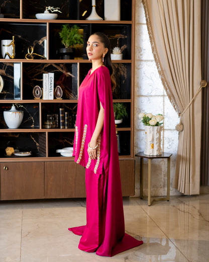 “Magenta Majesty – Silk Cape Ensemble”