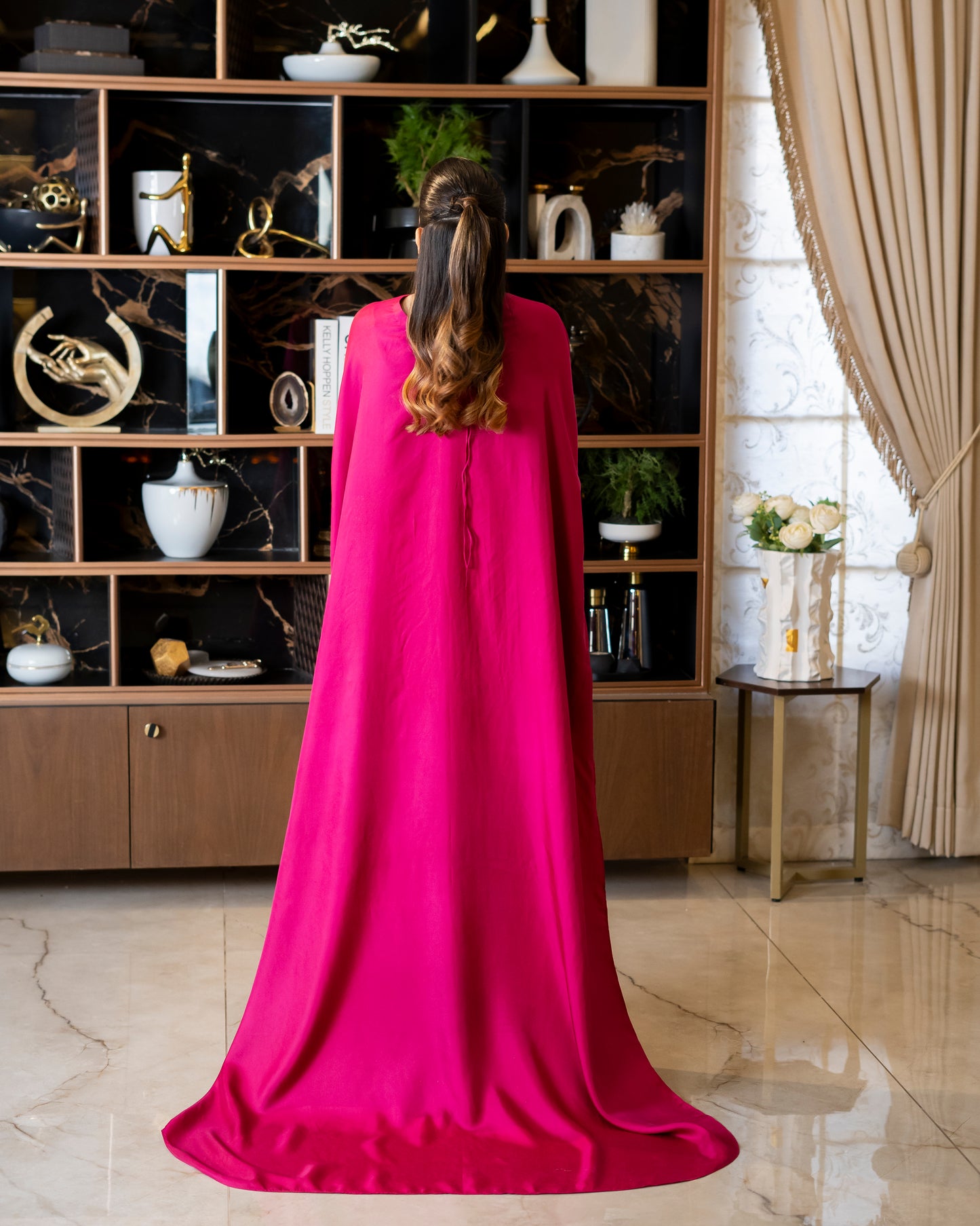 “Magenta Majesty – Silk Cape Ensemble”