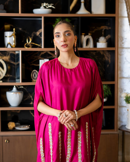 “Magenta Majesty – Silk Cape Ensemble”