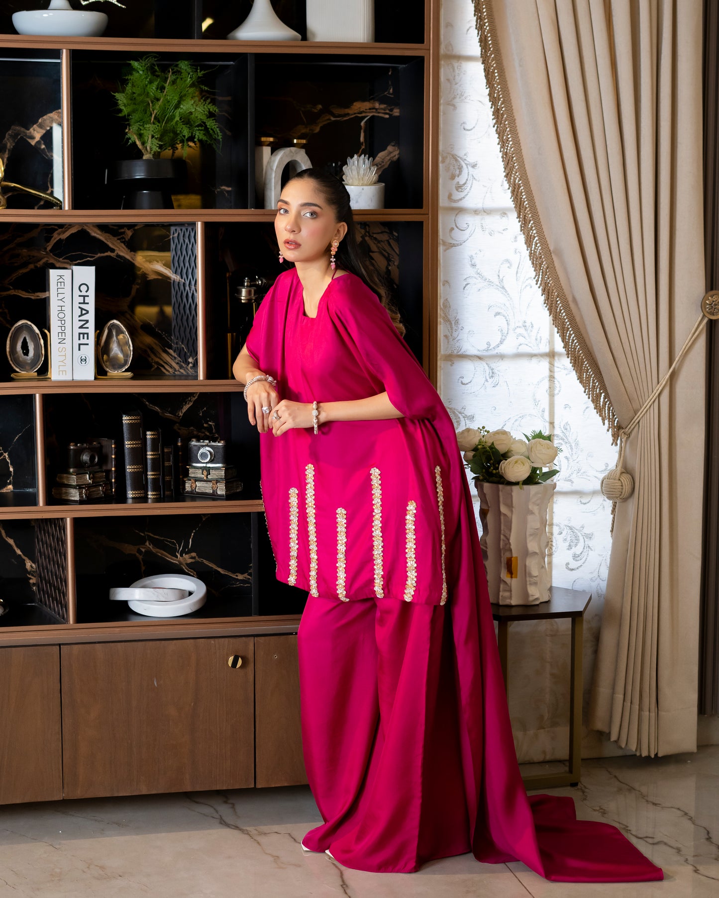 “Magenta Majesty – Silk Cape Ensemble”