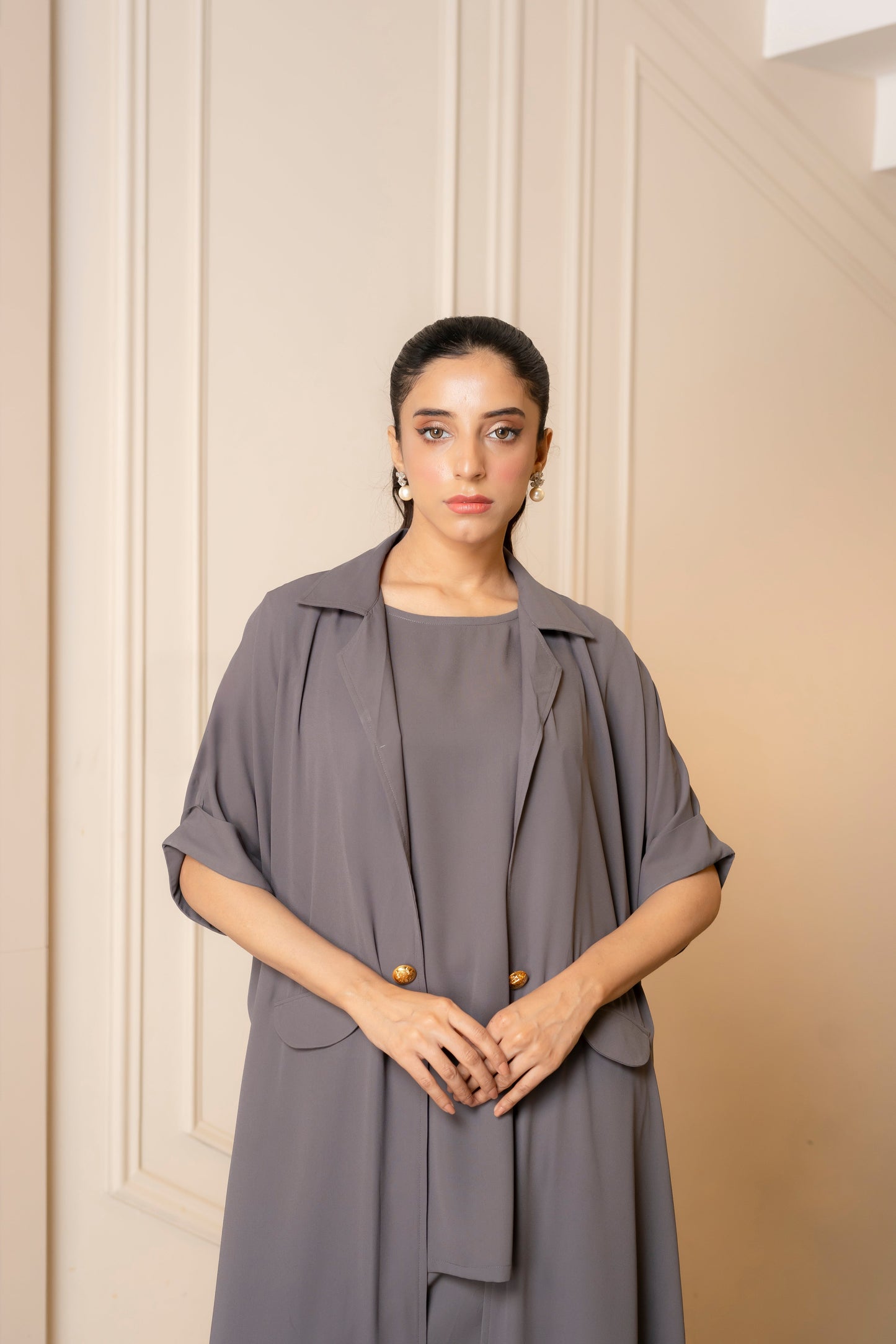 Ash Mist Georgette Set - (RTS)