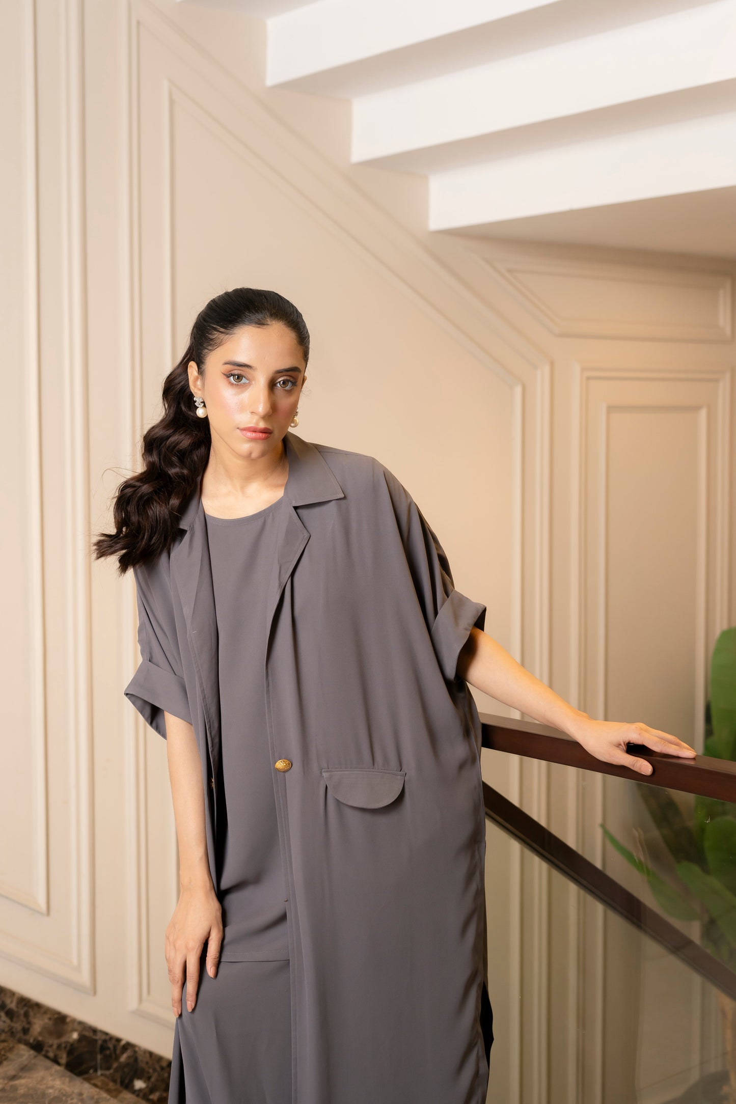 Ash Mist Georgette Set - (RTS)