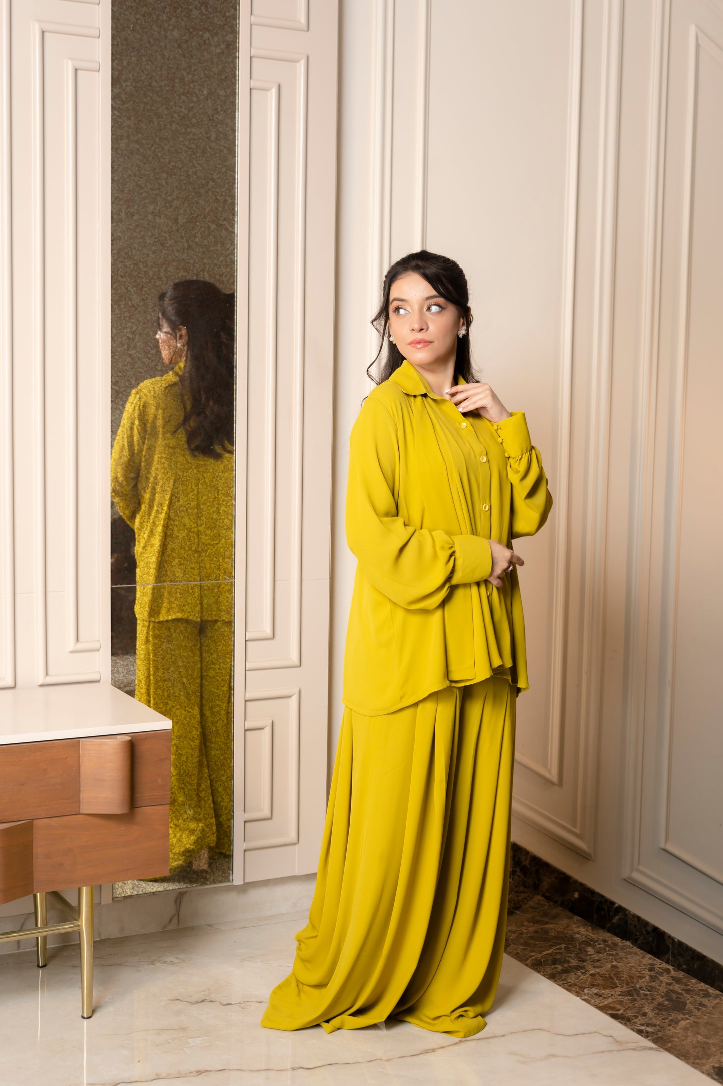 Golden Aura Georgette Ensemble