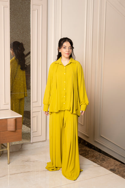 Golden Aura Georgette Ensemble