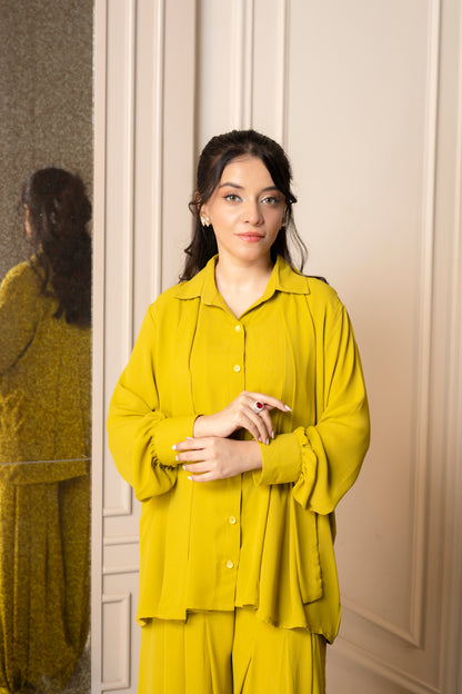 Golden Aura Georgette Ensemble