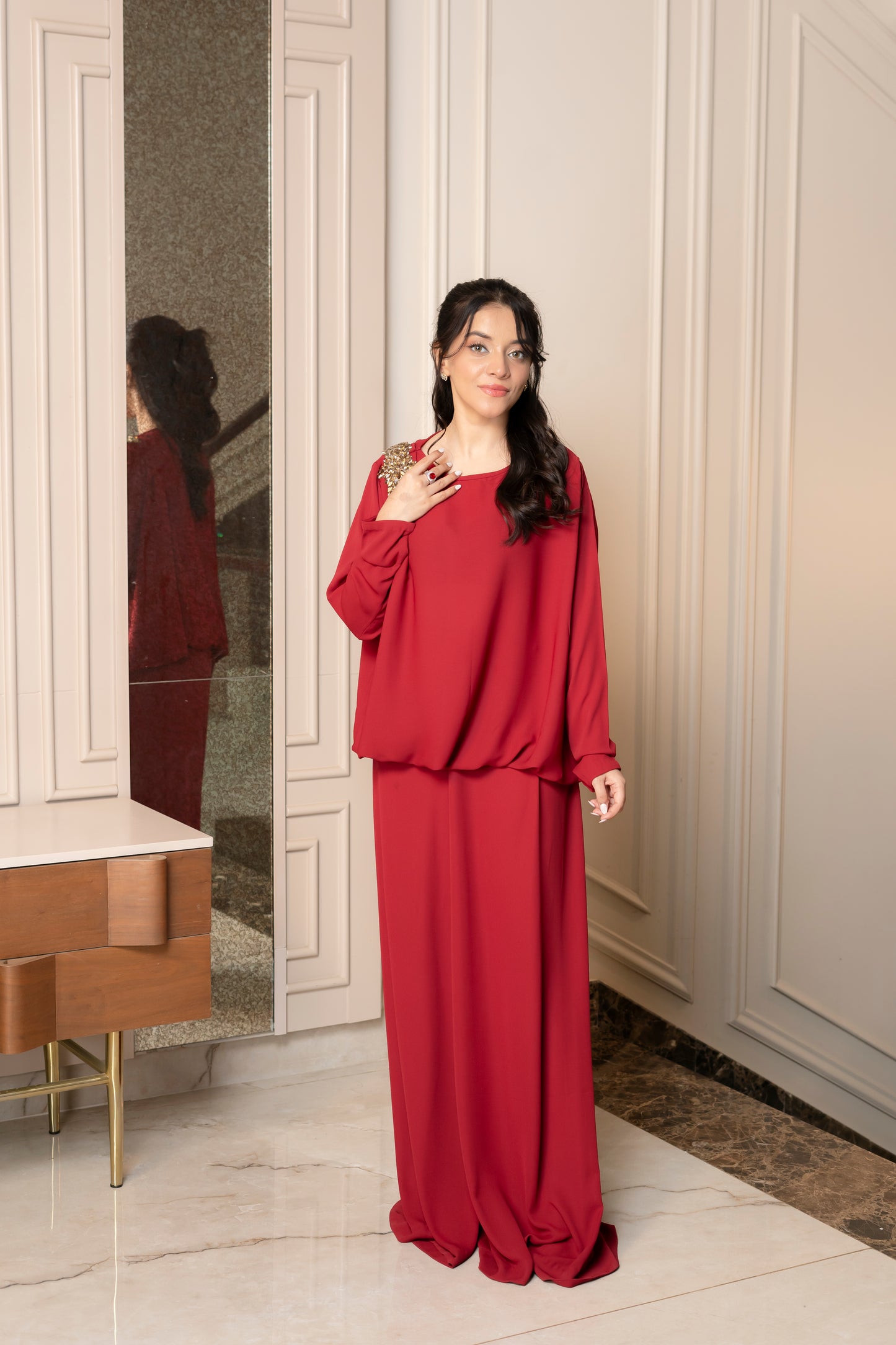 Scarlet Elegance Georgette Set