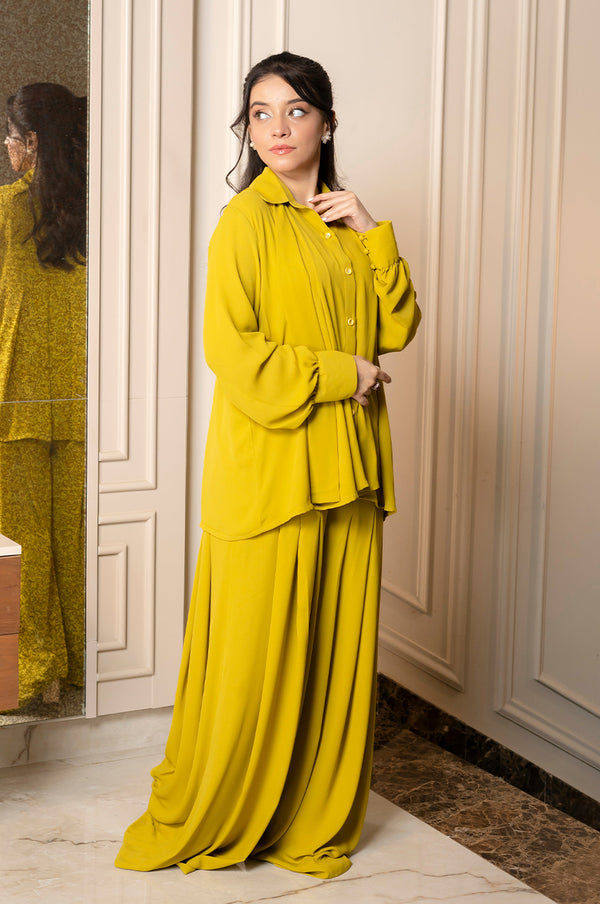 Golden Aura Georgette Ensemble