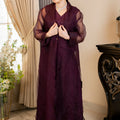 Plum Majesty– Silk & Organza Three-Piece Ensemble
